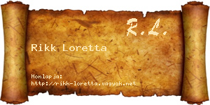 Rikk Loretta névjegykártya